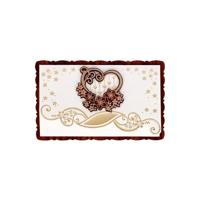 Поздравителна картичка със златни орнаменти (К86337-1)