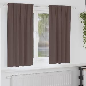 Pure Line Home Плътни завеси в цвят шоколад с комбиниран перделък, 2 бр. , 140 x 175 см