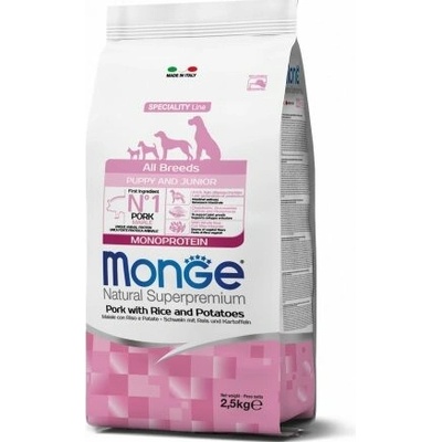 Monge dog Vepřové s rýží a bramborem 2,5 kg