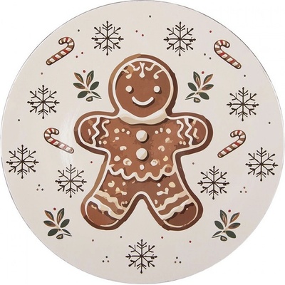 Plastový talíř s perníčkem Gingerbread Magic - Ø 33*1 cm - Clayre & Eef