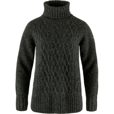 Fjällräven Дамски вълнен пуловер Fjällräven Women's Övik Cable Knit Roller Neck Wool jumper - Dark Grey (105-4008-0613)