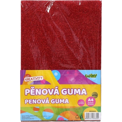 Pěnová guma A4 20x30 cm glitter, samolepicí 10 ks
