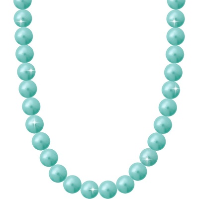 Biju Perlový náhrdelník s umelými perlami tyrkysové 6000657-6