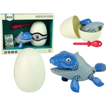 mamido Dinosaur Mosasaur vajcia Set DIY skrutkovač modrá