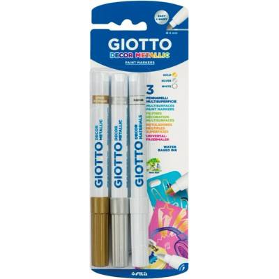 Dekorační fixy Giotto Decor Metallic 3 ks