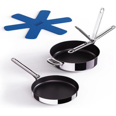 Joseph Joseph Комплект тигани SPACE 1000019, комплект от 2 бр. , сребърен, неръждаема стомана, Joseph Joseph (JS1000019)