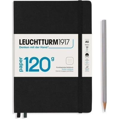 Leuchtturm1917 Zápisník 120G Black A5 tečkovaný