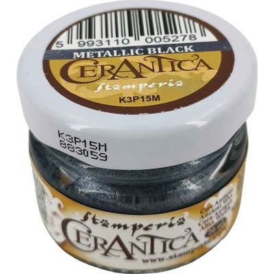 Stamperia Patina Cerantica metalická černá 20ml – Zboží Dáma