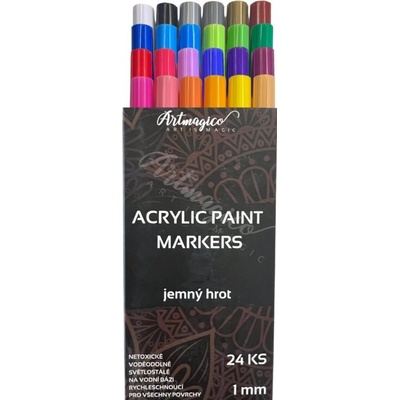 Artmagico Premium akrylové markery jemný hrot 1,0 mm sada 24 ks
