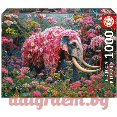 Educa Пъзел educa 20229 - 1000 части - Слон с флорални мотиви (edu20229)