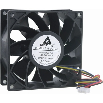 Ventilátor 92x92x38mm, 24V DC, XH2.54 - 4pin