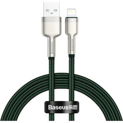 Baseus USB към Lightning кабел, 2.4A, 480Mbps, 1m - Baseus Cafule Series Metal (CALJK-A06) - зелен