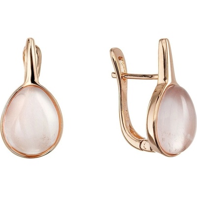 Evolution Group Pozlacené náušnice kapky s pravým růženínem 11730.3 rose gold