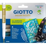 GIOTTO Decor Metallic Комплект маркери 4 mm Смес 5 бр (F453100)