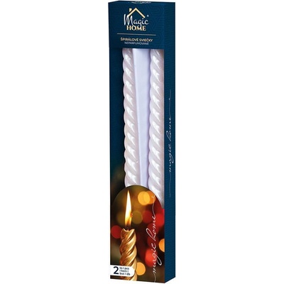 MagicHome Vianoce biela špirálová 25 cm 2 ks