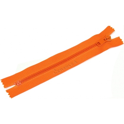 Zdrhovadlo zip kostěný 16 cm nedělitelný oranžová