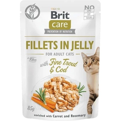 Brit Капсула BRIT Care Cat Fillets in Jelly с фина пъстърва и треска 85 г