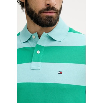 Tommy Hilfiger тениска с яка мъжка от памук с еластан (MW0MW39045)