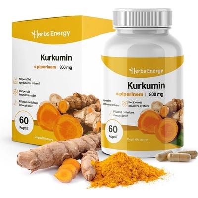 Herbs Energy Kurkumin + Piperin 800 mg 3 x 60 kapslí