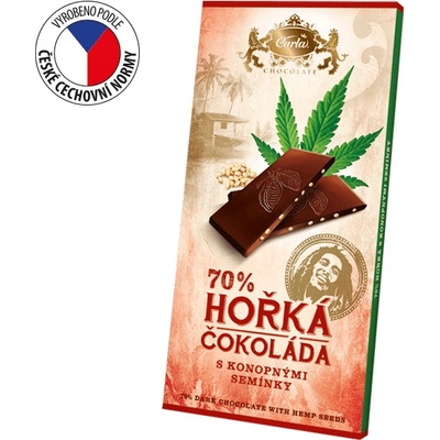 Carla Hořká 70% s konopnými semínky 80 g