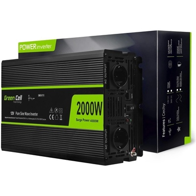 Green Cell INV11 12V/230V 2000W/4000W Čistá sinusovka – Zbozi.Blesk.cz