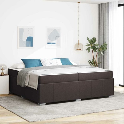 zahrada-XL 3398310 Rám postele s matrací Tmavě hnědá textil