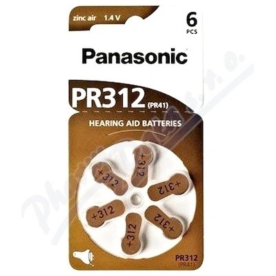 Panasonic baterie do naslouchadel 6ks PR312(41)/6LB