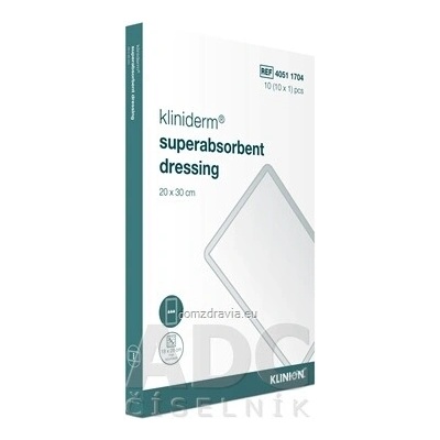 Kliniderm superabsorbent dressing krytie superabsorpčné sterilné 20 x 30 cm, 1x10 ks