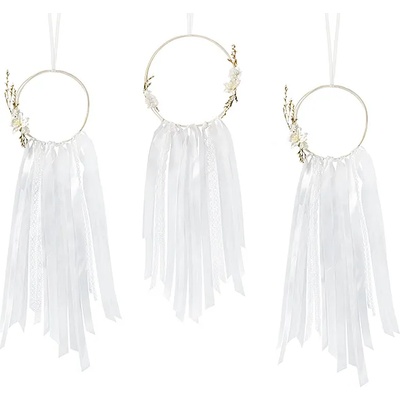 PartyDeco Бяла украса - ловец на мечти 3 бр