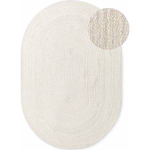Hanse Home Кремав двустранен/ръчно изработен ютен килим 160x230 cm Braided - Hanse Home (106321-160x230 Oval)