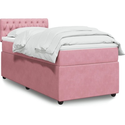 Petrashop 3287601 Boxspring postel s matrací růžová samet Růžová