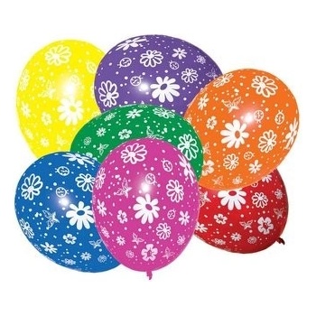 VsM ČR Balónky všech barev s motivem kytek B7