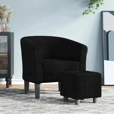 vidaXL 356439 Klubové s podnožkou černé textil