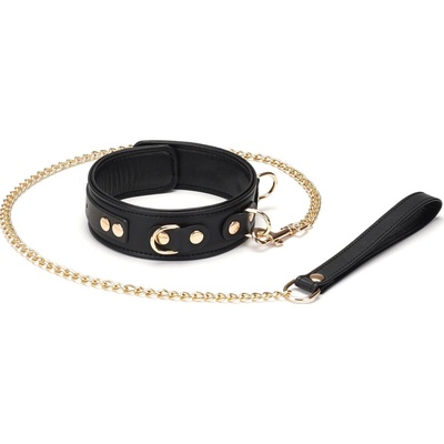 Liebe Seele Wine Red Collar & Leash, bdsm kožený obojok s vodítkom