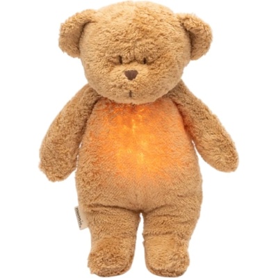 Moonie Мека играчка Moonie Organic 2.0 - Bear, с нощна лампа и успокояващи звуци, Cappuccino (M-MCA2)