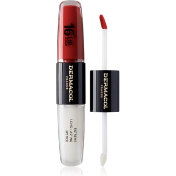 Dermacol 16H Lip Colour дълготрайно червило и гланц за устни цвят 34 Vibrant Red 2x4ml