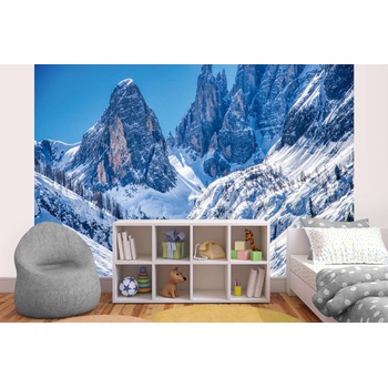 DIMEX ART s. r. o Самозалепваща се флизелинова фототапета планини през зимата 375 x 250 см