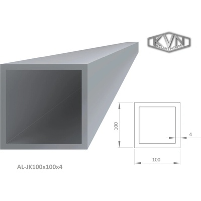 AL-JK100x100x4-3 hliníkový jokel 3m