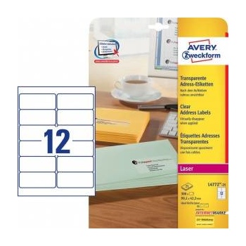 Avery Zweckform Transparent Address Labels 99.1 x 42.3 mm (L4772-25)