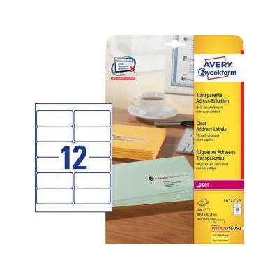 Avery Zweckform Transparent Address Labels 99.1 x 42.3 mm (L4772-25)