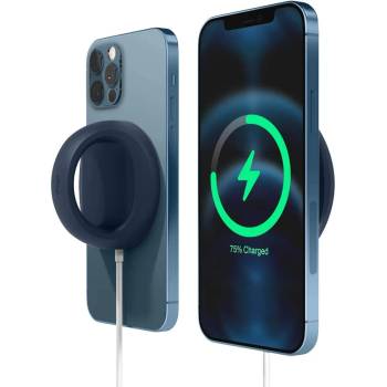 elago Grip Stand for MagSafe - силиконова поставка за зареждане на iPhone чрез поставяне на Apple MagSafe Charger (тъмносин)