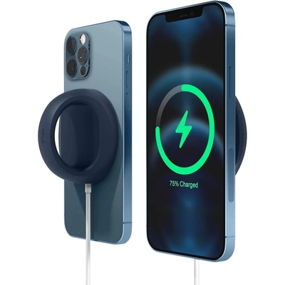 elago Grip Stand for MagSafe - силиконова поставка за зареждане на iPhone чрез поставяне на Apple MagSafe Charger (тъмносин)