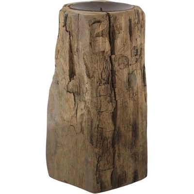 Dřevěný válcový svícen Grimaud Unit S - 13*10*22 cm - Chic Antique