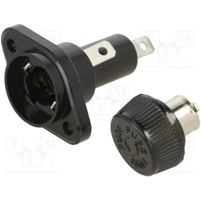 EATON/BUSSMANN BK1-HPS-611E Zásuvka s krytkou; 10x38mm; 30A; 600VAC; HPS; na panel; černá