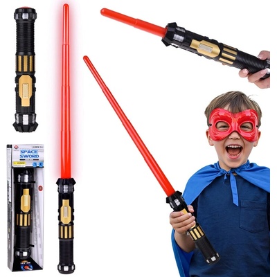 Teleskopický světelný meč Warrior se zvuky Červená