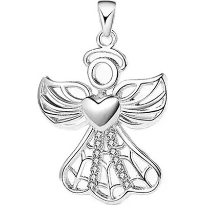 Majya Stříbrný přívěsek ANDĚL se SRDCEM 10799