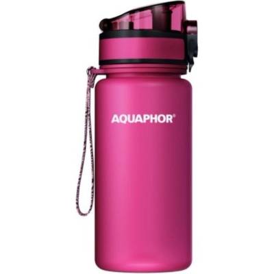 Aquaphor Филтрираща бутилка за вода Aquaphor City 160024, 350 мл, Тритан, Активен въглен, Aqualen, Заключващ се капак, Розов (160024)
