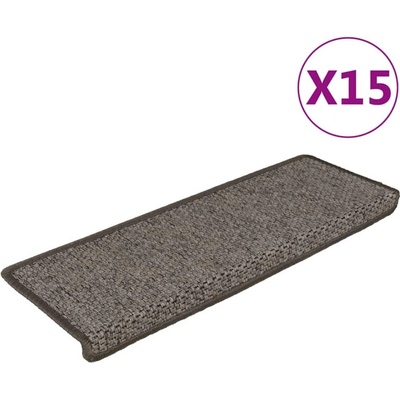 vidaXL Стелки за стълби, вид сизал, 15 бр, 65x21x4 см, сиво и бежово