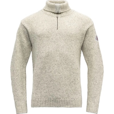 Devold vlněný svetr se zipem Nansen Wool Zip Neck grey melange