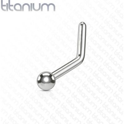 Šperky4U zahnutý piercing do nosu kulička titan TIT1026-01